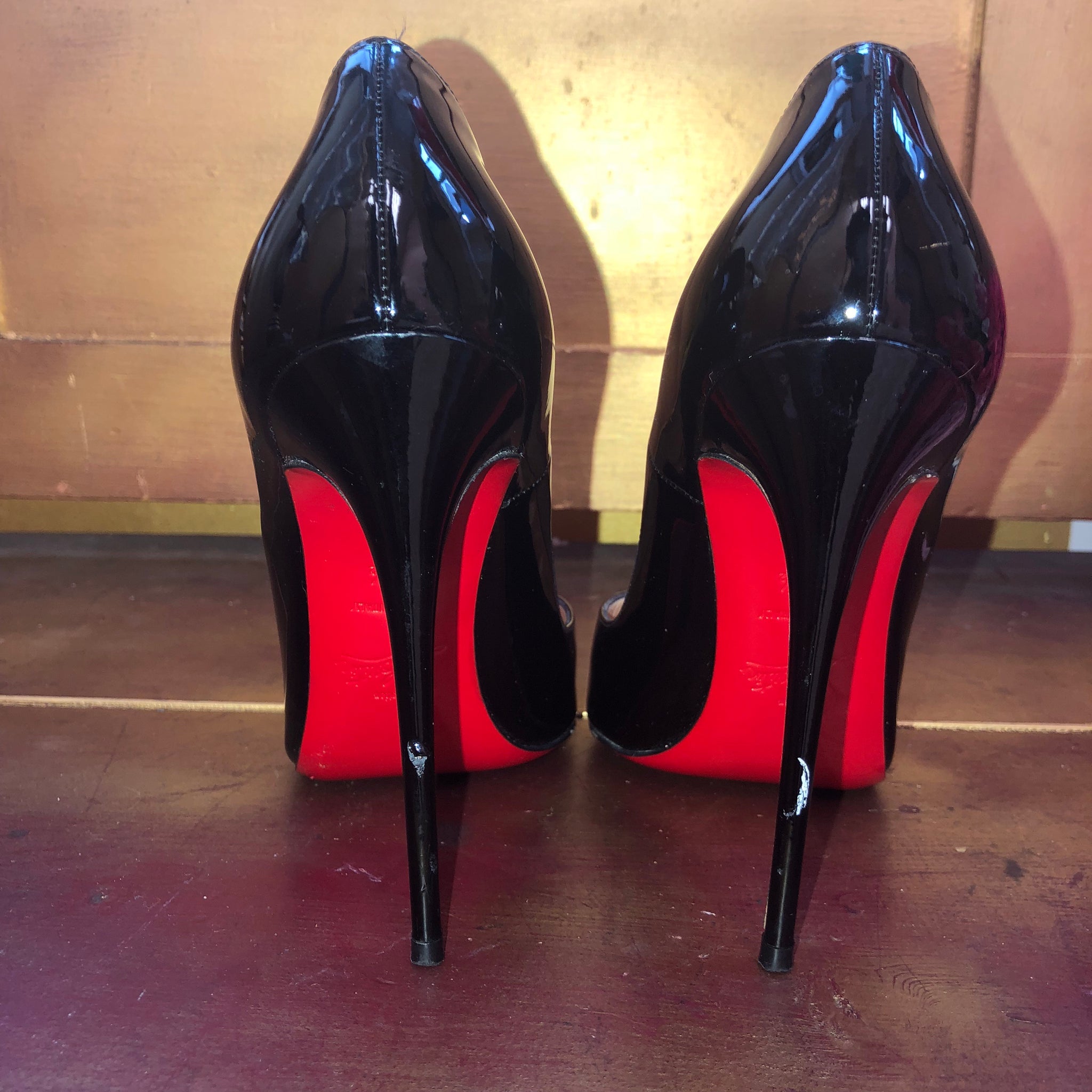 louboutin black patent heels