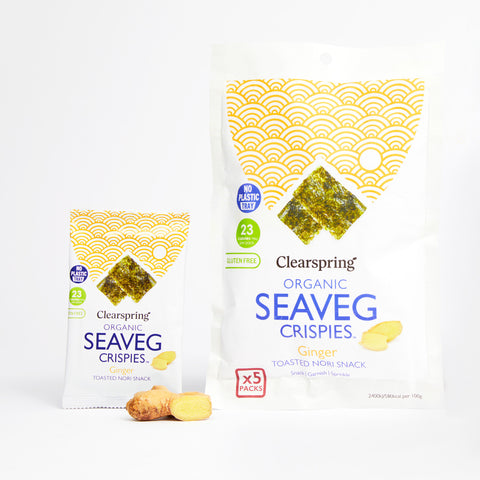 Organic Seaveg Crispies Multipack - Ginger (Crispy Seaweed Thins)