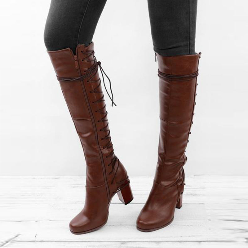 vintage lace up boots european style