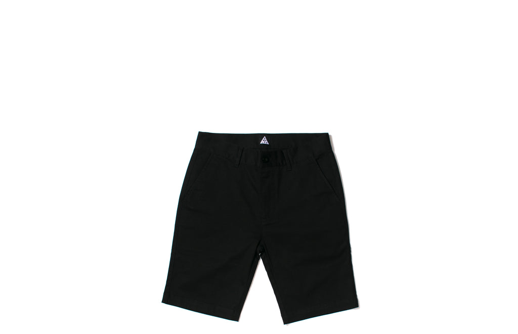 slim fit black shorts