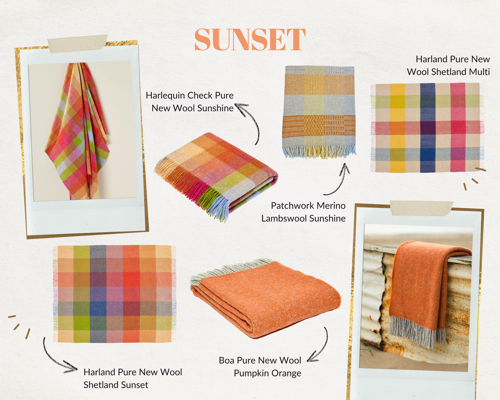 Sunset coloured blankets