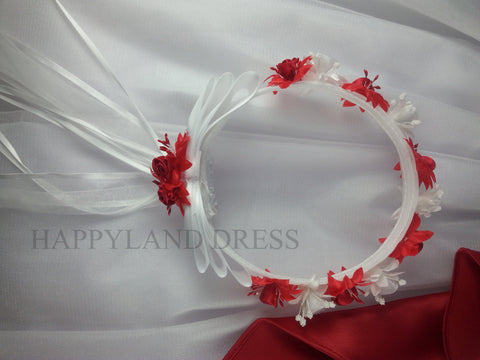 red white blue flower crown