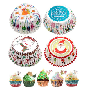 100Pcs Christmas Cupcake/Muffin Paper Baking Cups. - Axon Rewards