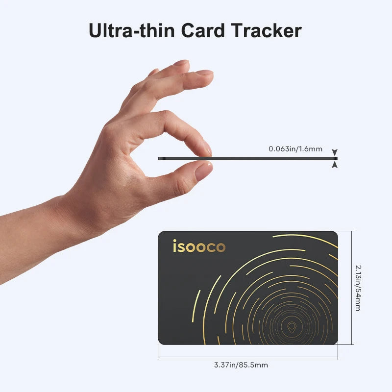 isooco Ultra-thin No Charging Wallet GPS Locator With Bluetooth Pairing Find My (IOS Only)