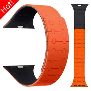 Silicone Magnetic Strap for Apple Watch Band Ultra 2 49mm 44mm 40mm 42mm 41mm 45mm Bracelet For Watch Series 9 8 7 6 SE 5 4 Correa - Axon Rewards