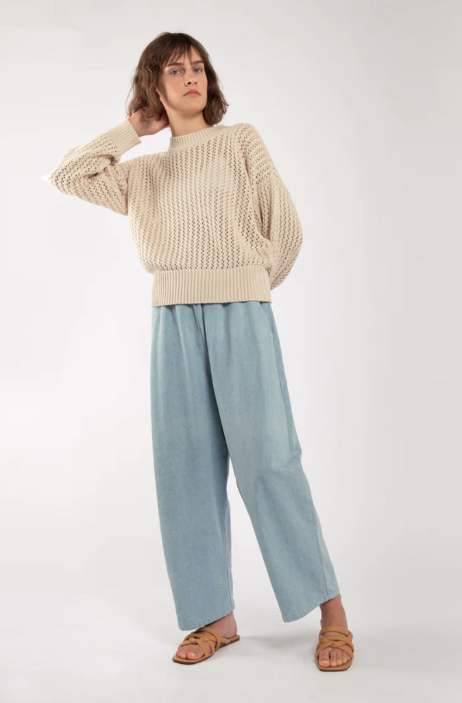 BARREL PANT IN CREAM