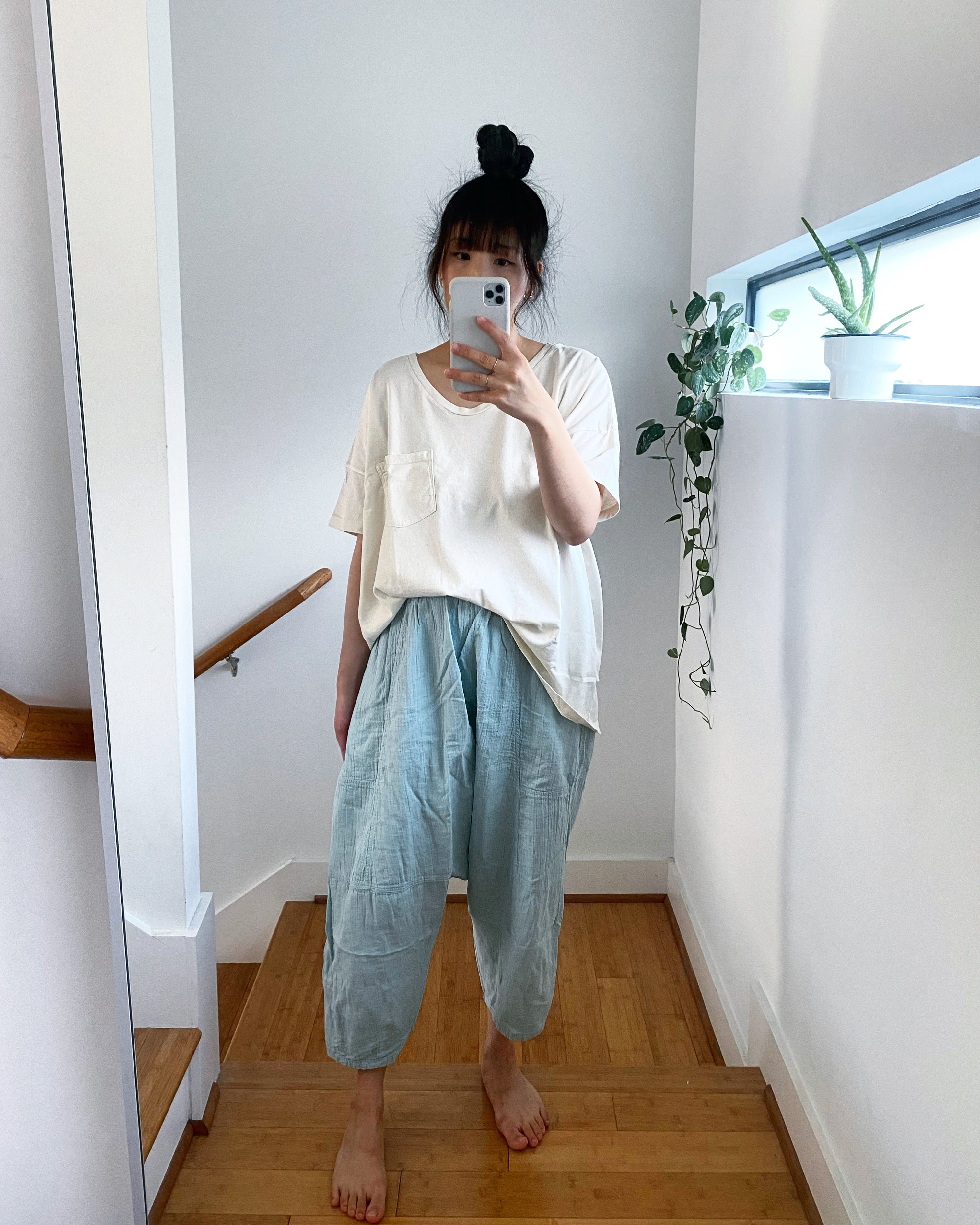 Kiko Pant, Blue Grass, Wrinkled Cotton