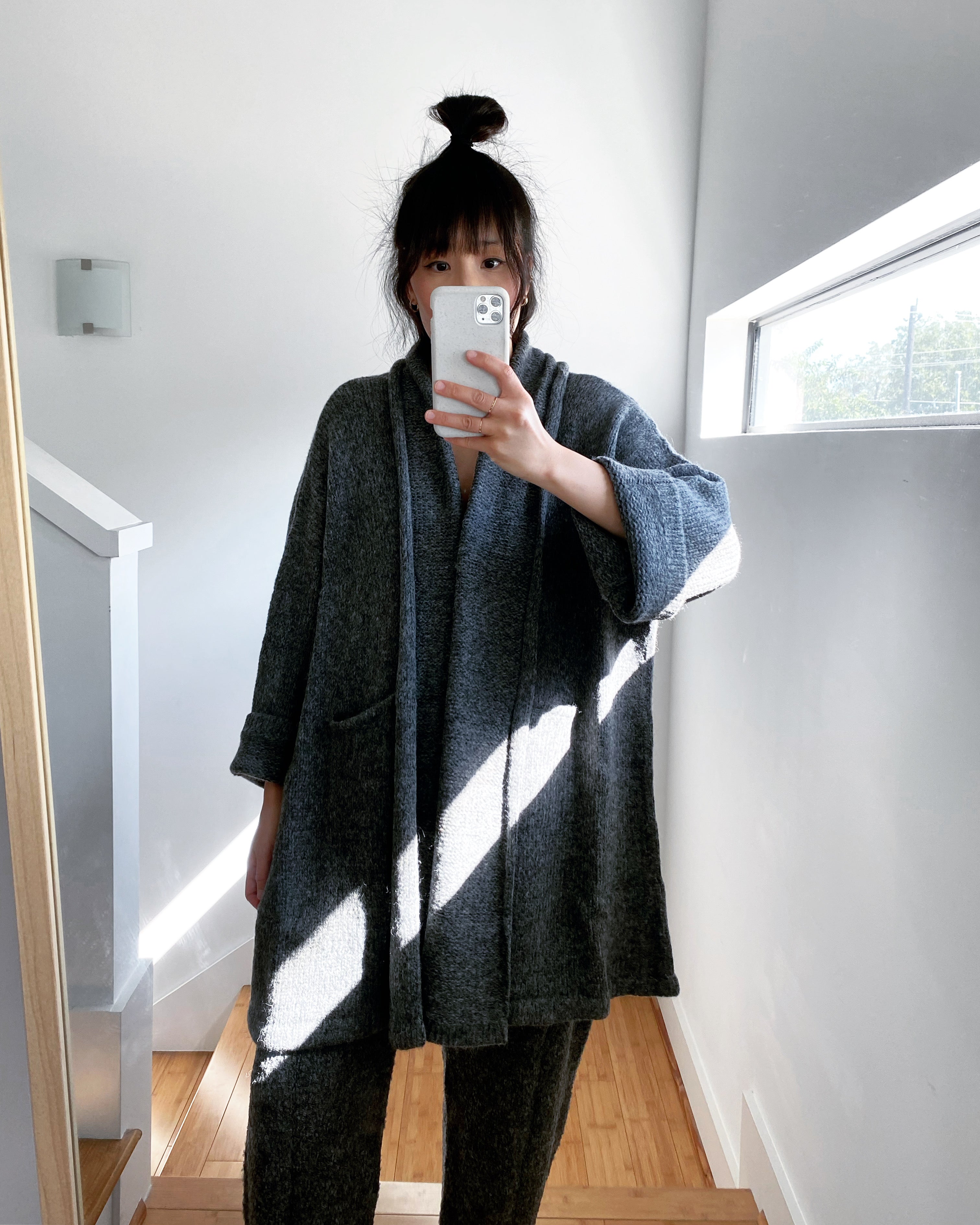 Haori Coat, Charcoal, Alpaca