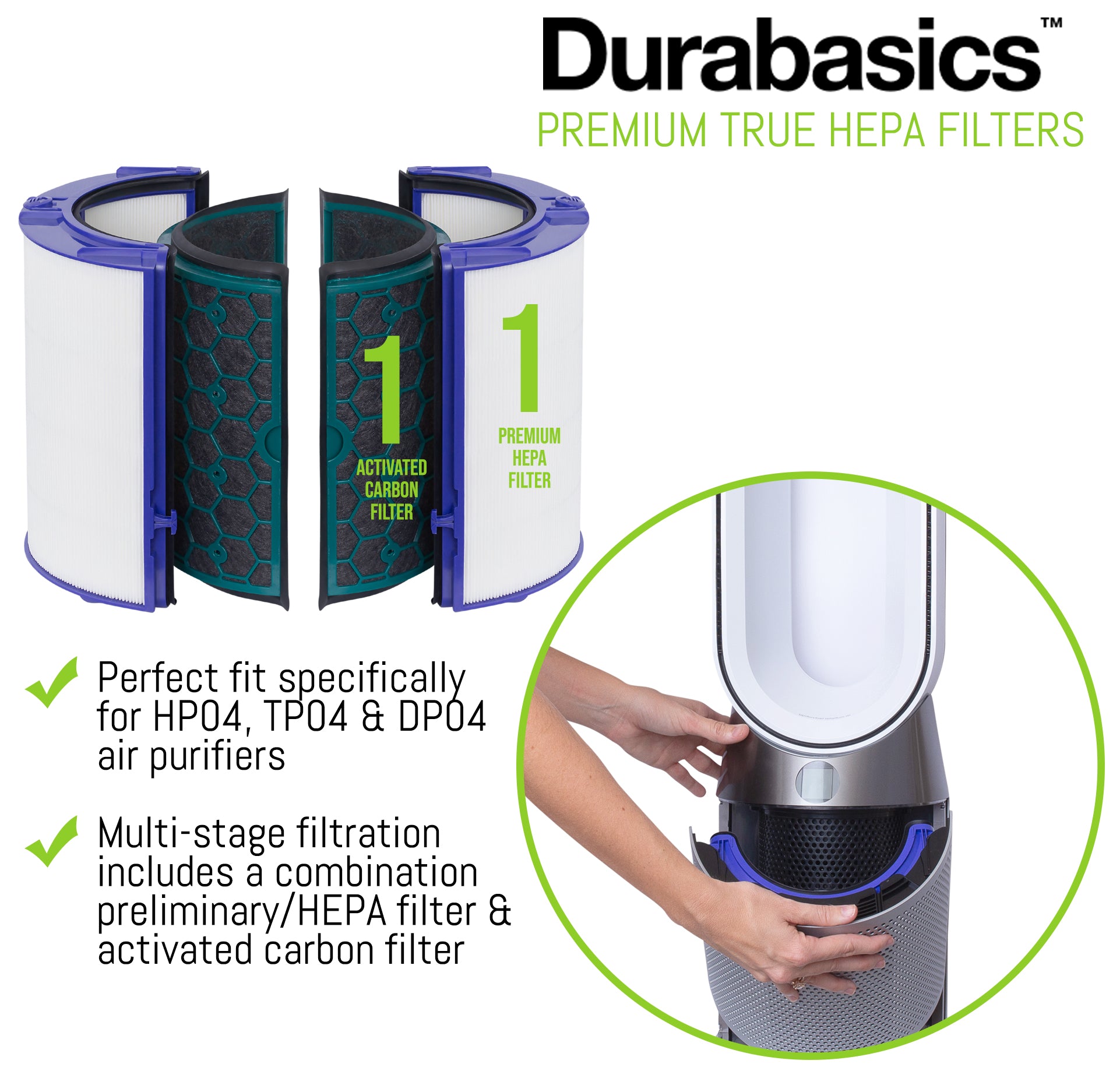 Dyson TP04, & Filter Replacements for Pure - Durabasics