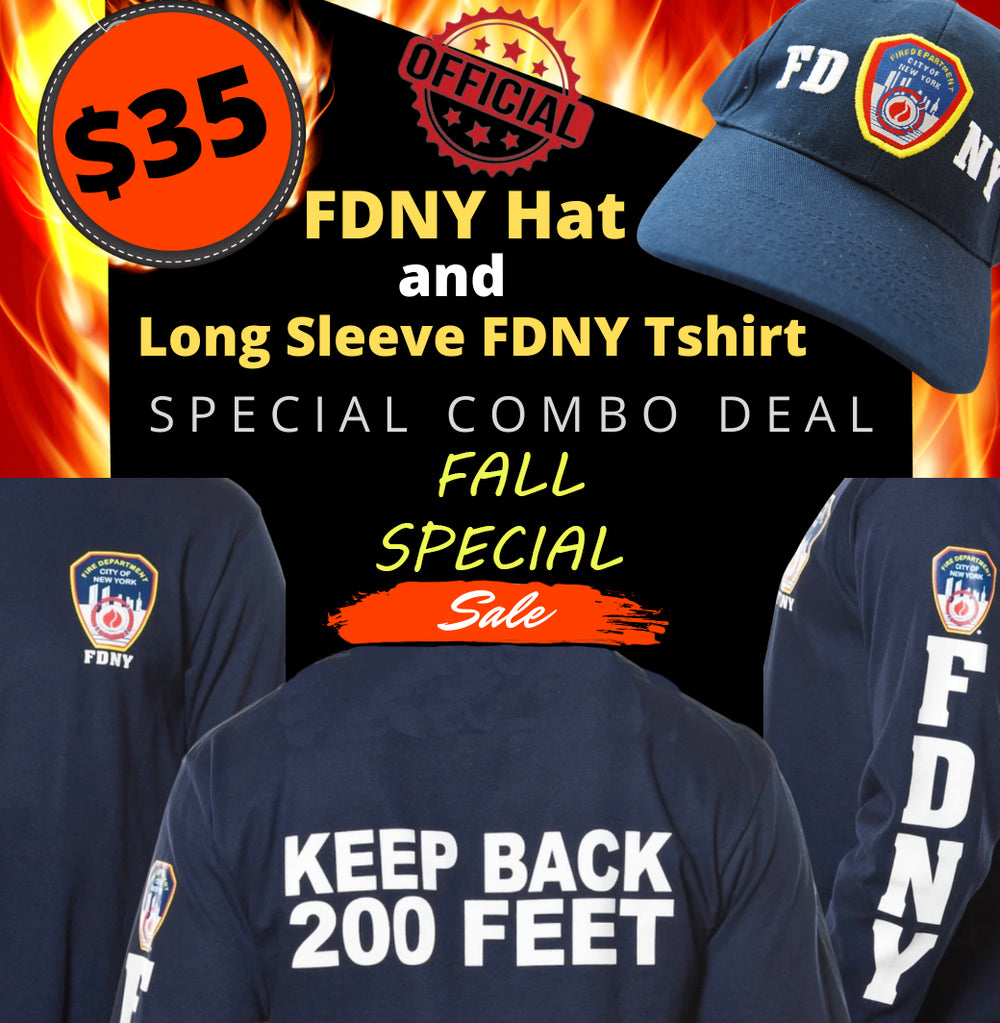 FDNY The Bravest maltese T-Shirt With Keep Back 200 Feet on Back