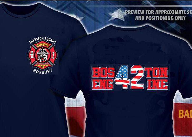 Boston Fire Department Baseball Maltese Tee Shirt