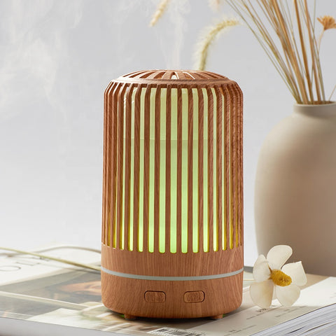 Wooden Slat 200 ml Essential Oil Diffuser - Ultrasonic - Aromatherapy - LED Lights