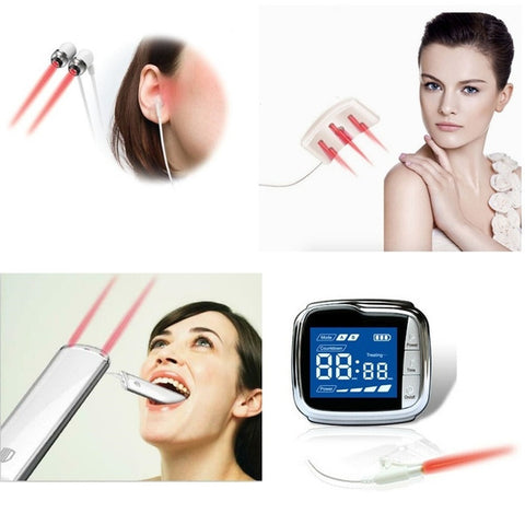 LLT Cold Laser Therapy Watch Device for Tinnitus Otitis Rhinitis Pharyngitis Pain Relief Blood Circulation zenofsleep.com