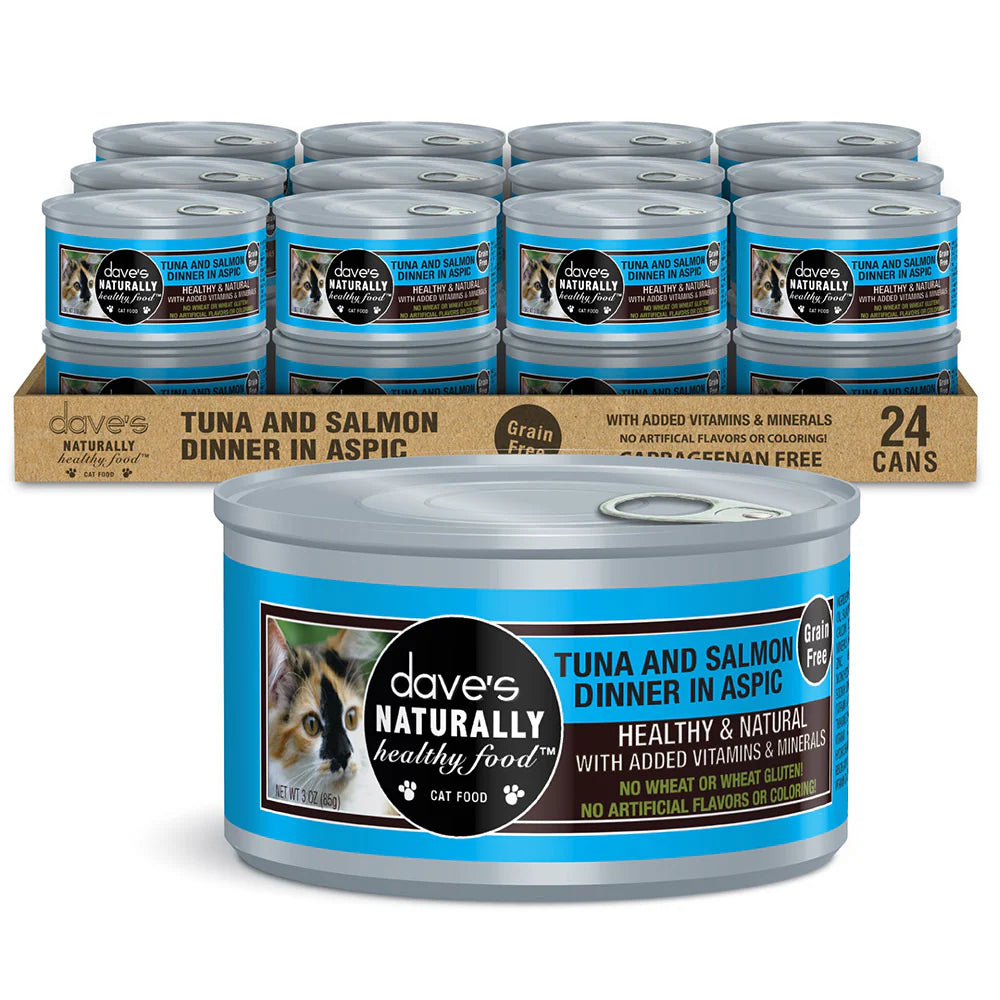 Dave's Pet Food Naturally Healthy Grain Free Tuna and Salmon in Aspic Canned Cat Food