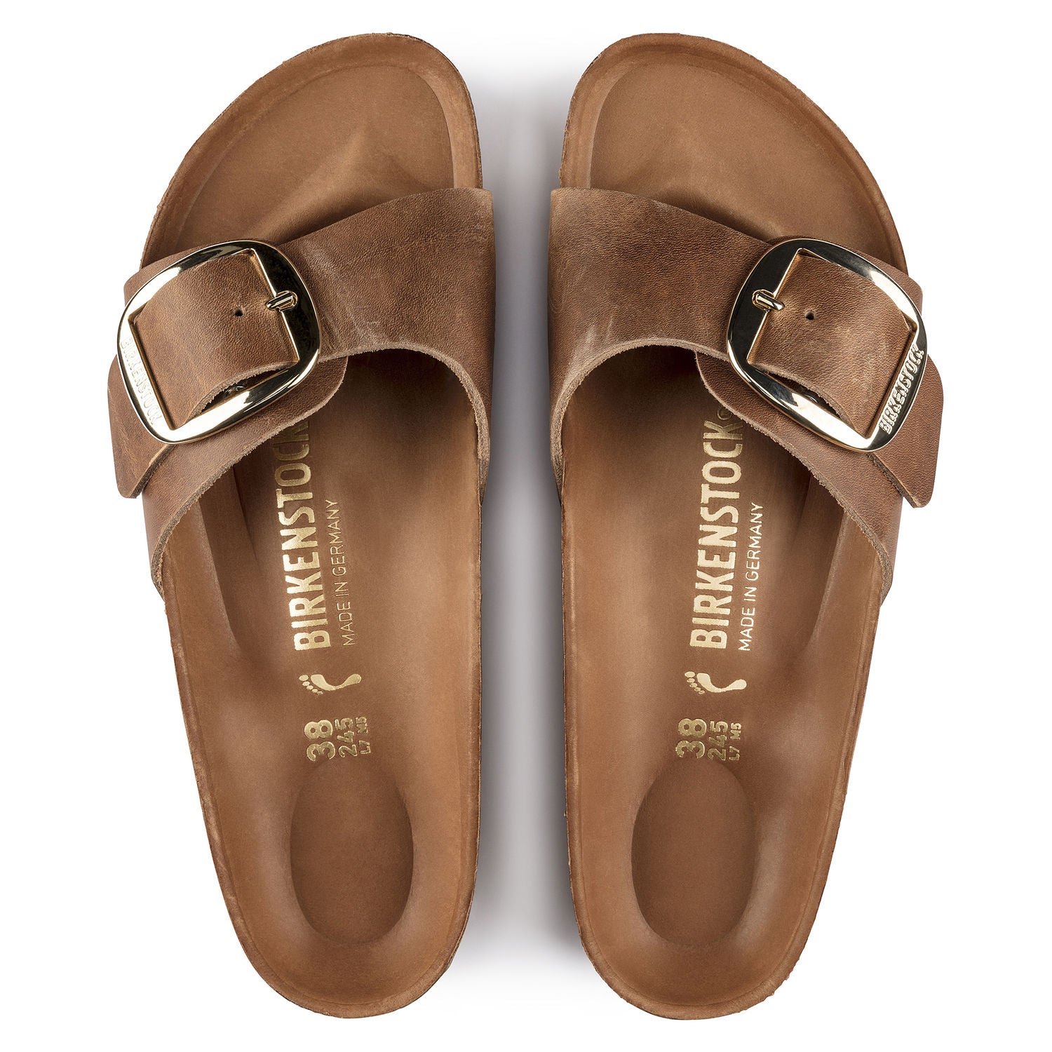 birkenstock madrid big buckle cognac 41