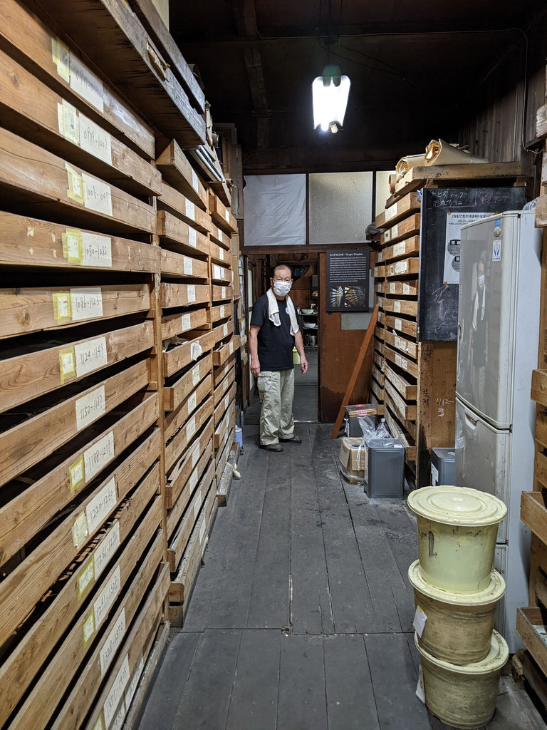 archive room at tomita dye crafts storing 120,000 stencils
