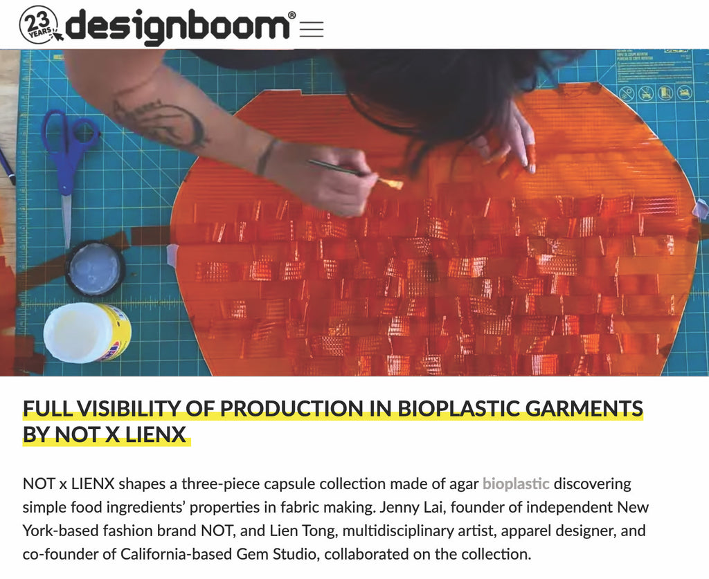 designboom not x lienx bioplastic couture collection