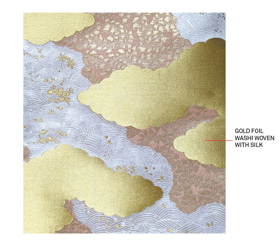 gold foil washi and nishijin fabric from Gan Wa obi shop