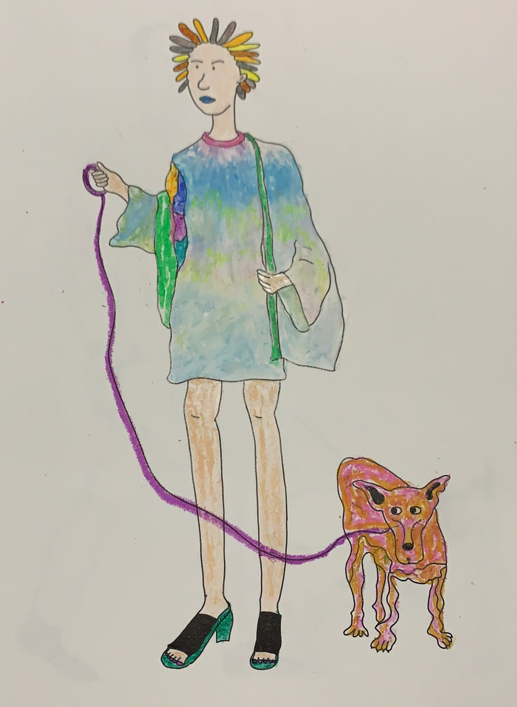 fashion coloring book 'Strut with Pup' drawn by customer