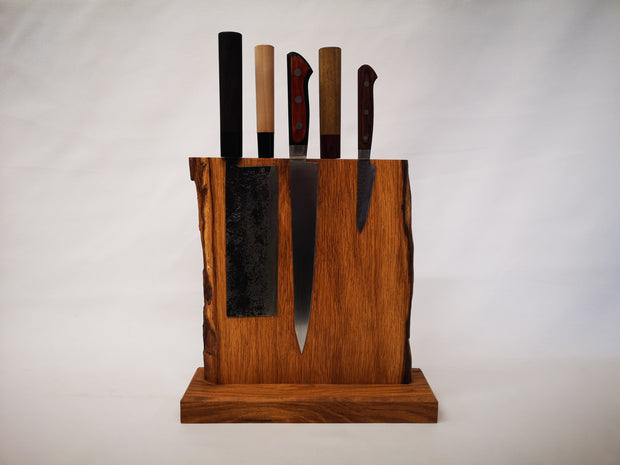 12 X 12 Garry Oak Countertop Knife Block 013 Longview Woodworks