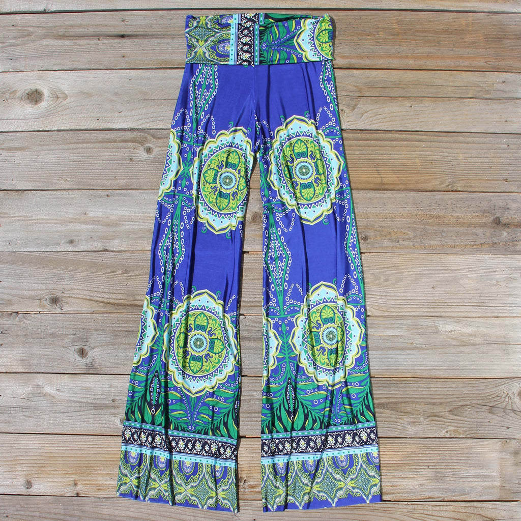 Cactus Legend Pants in Blue, Sweet Native Boho Palazzo Pants from Spool ...