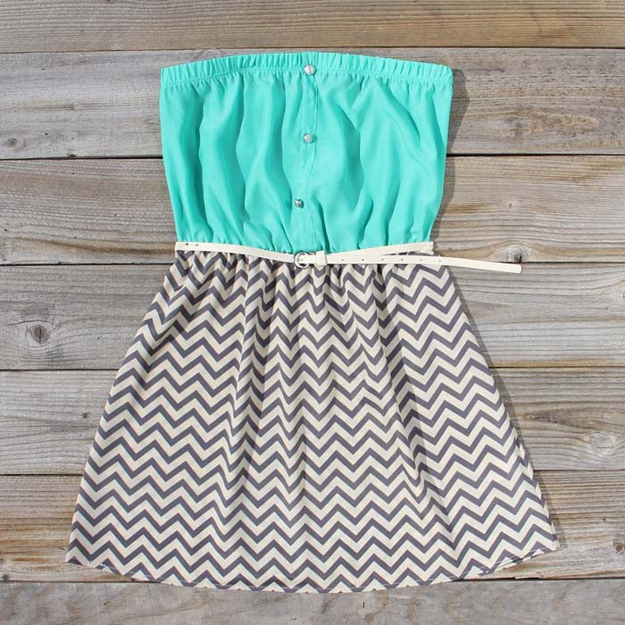 Sow & Seed Dress in Sea, Sweet Chevron Dresses from Spool 72. | Spool No.72
