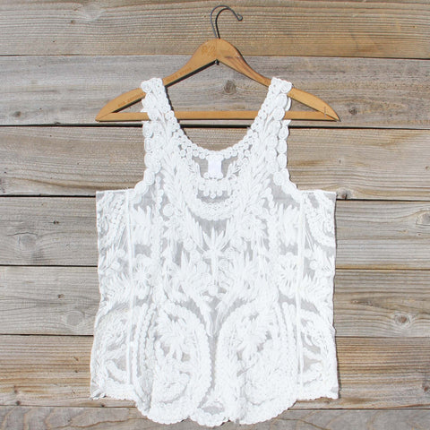 Summer Snow Lace Tank in White, Sweet Lace Tops from Spool 72. | Spool ...
