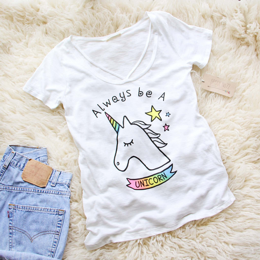 Always Be A Unicorn Tee, Sweet Graphic Tees from Spool No.72. | Spool No.72