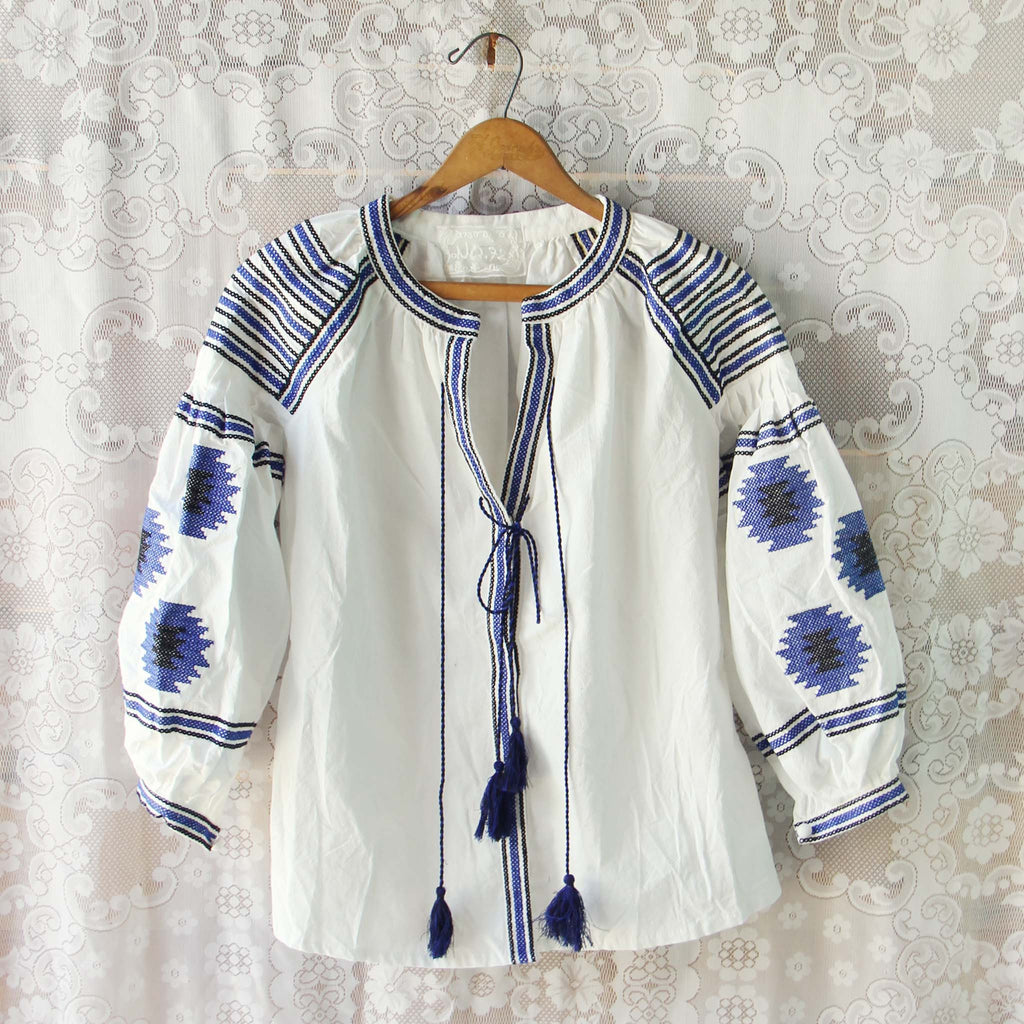 Arizona Sky Blouse in Navy White, Sweet Boho Tops & Blouses from Spool ...