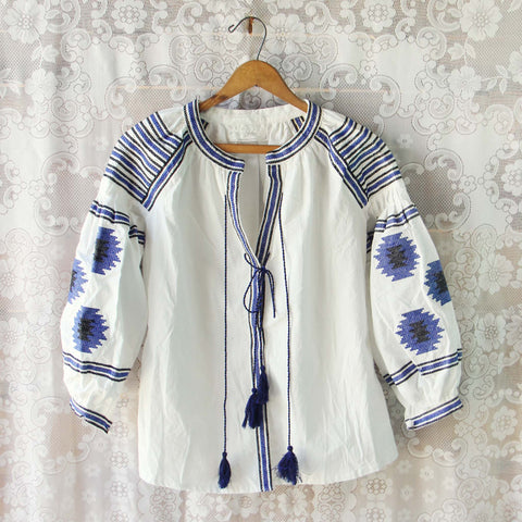 Arizona Sky Blouse in Navy White, Sweet Boho Tops & Blouses from Spool ...