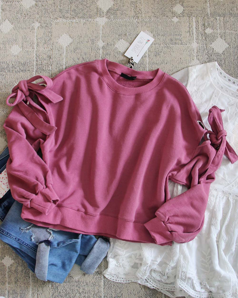 Belle Tie Sweatshirt in Pink, Cozy Tie Sweatshirts from Spool No.72 ...