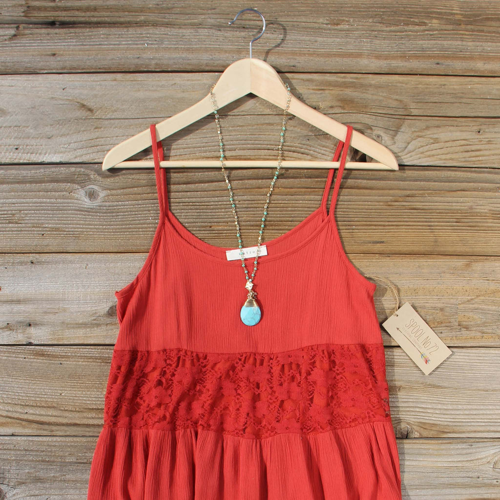 Coyote Sands Dress in Rust, Flowy Bohemian Dresses from Spool 72 ...