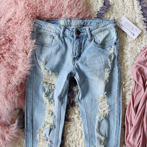 Dreamy Sky Distressed Jeans, Darling Distressed Denim Jeans from Spool ...