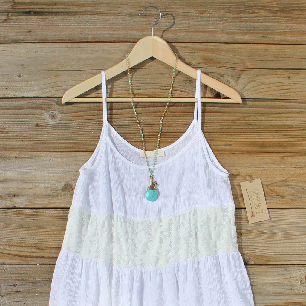 Coyote Sands Dress in White, Flowy Bohemian Dresses from Spool 72 ...