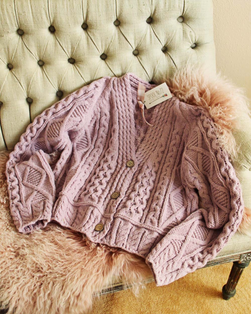  Dusty Lavender Fisherman's Sweater 