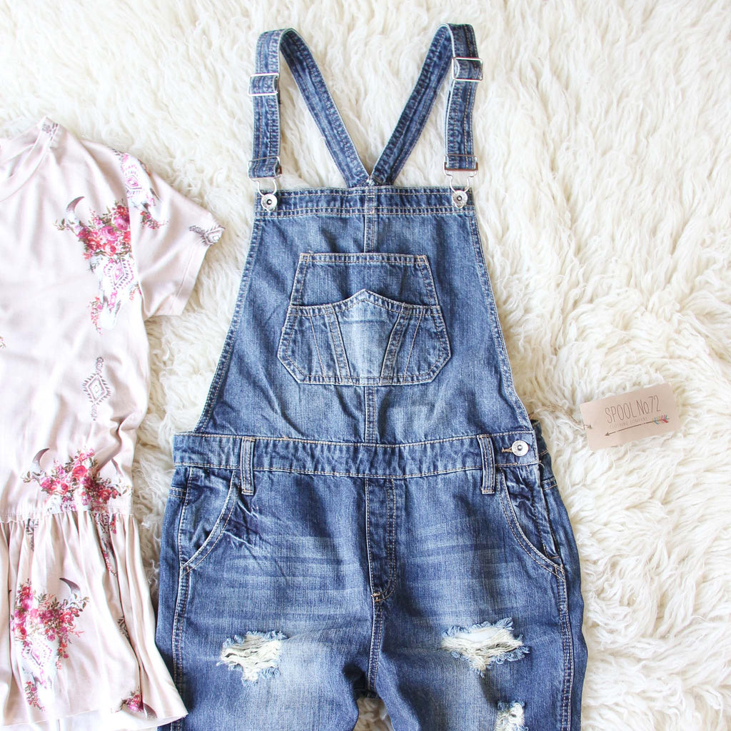Easy May Overalls Dark Wash, Sweet Distressed Overalls from Spool 72 ...