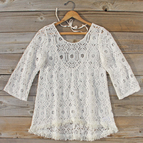 Iced Meadow Lace Tunic, Women's Bohemian Lace Blouses from Spool 72 ...