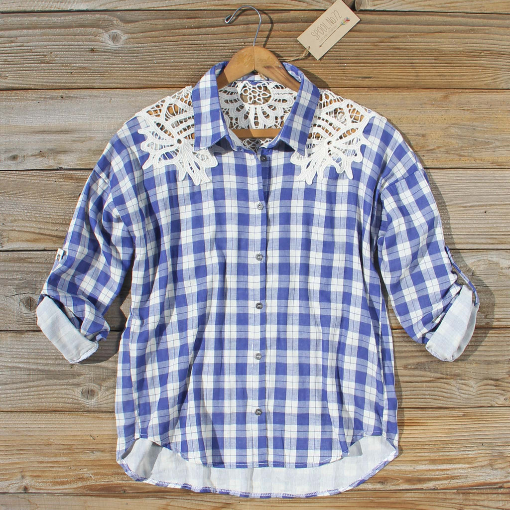 Laid-back Lace Top, Casual Plaid Tops from Spool No.72. | Spool No.72