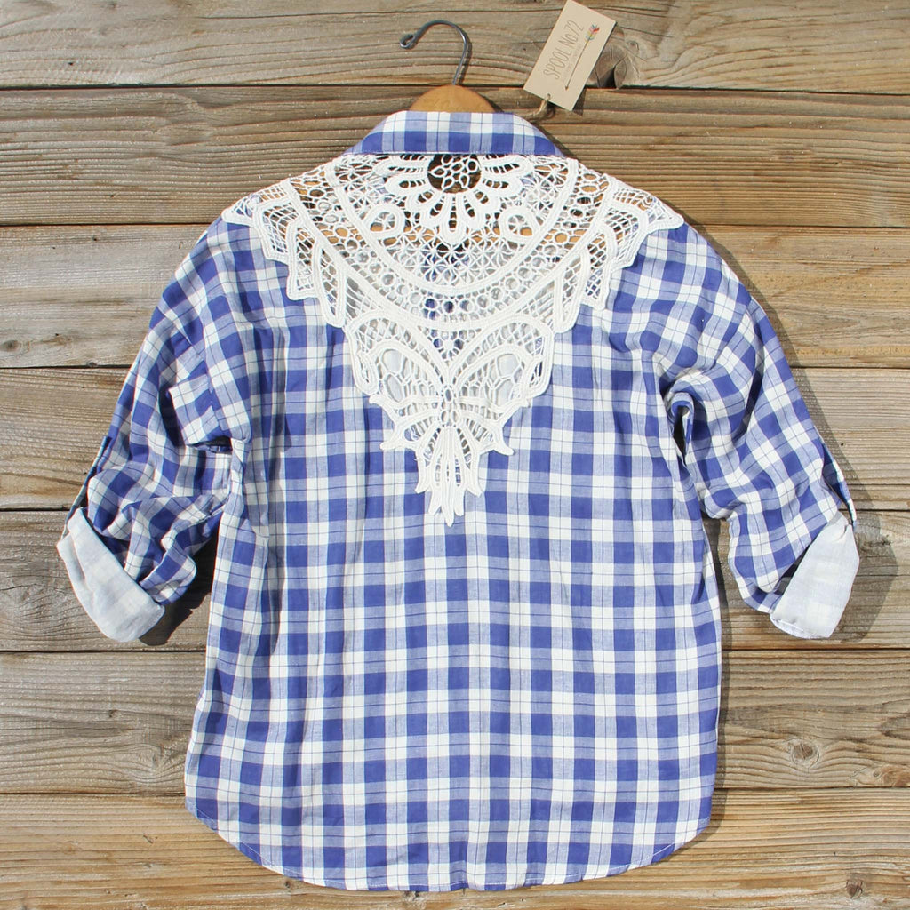 Laid-back Lace Top, Casual Plaid Tops from Spool No.72. | Spool No.72