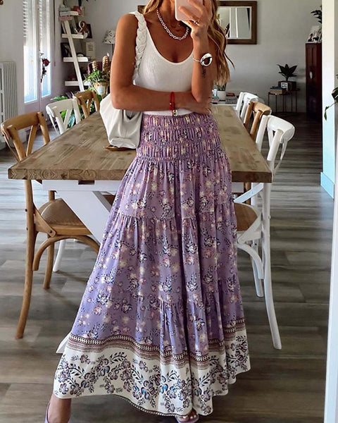 Lavender Shadows Maxi Skirt, Sweet Printed Maxi Skirts from Spool 72 ...