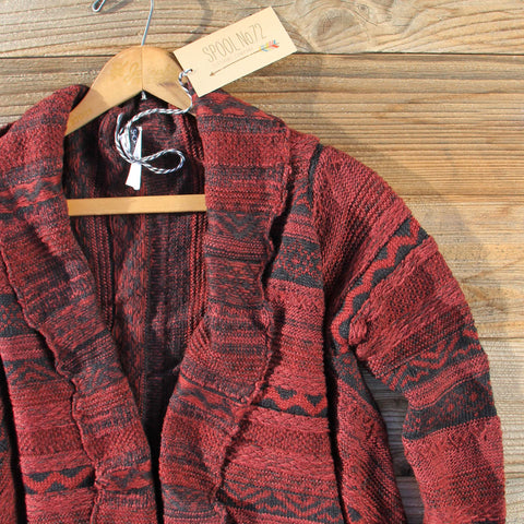 North Frost Knit Sweater in Wine, Cozy Knit Native Sweaters from Spool ...