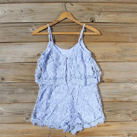 Palm Lace Romper in Sky, Gorgeous Lace Rompers from Spool 72. | Spool No.72