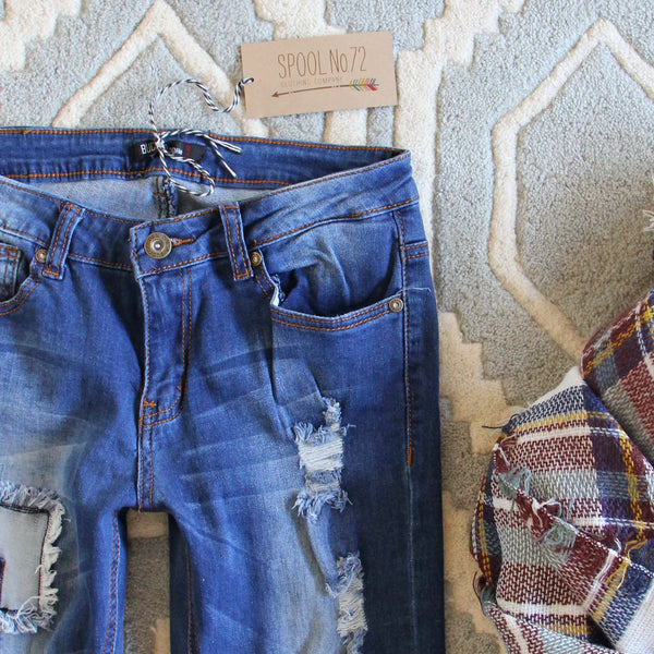 Patches & Fray Jean, Sweet Distressed Denim Jeans from Spool 72 ...