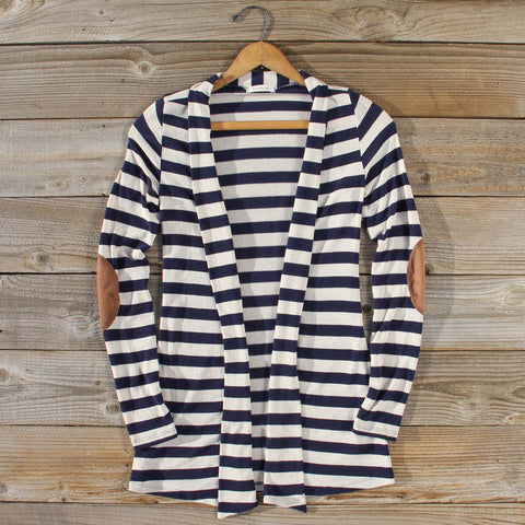 Patches & Stripes Cardigan in Navy, Sweet Elbow Patch Sweaters from ...