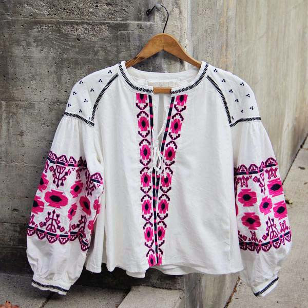 Saskatoon Boho Jacket in White, Boho Embroidered & Jackets from Spool ...