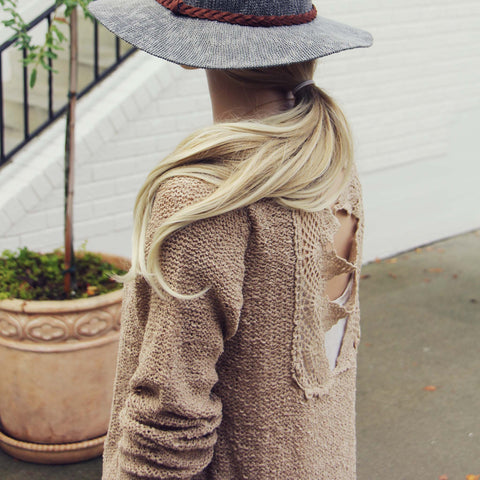 Sky Oak Sweater in Taupe, Sweet Lace Sweaters from Spool 72. | Spool No.72