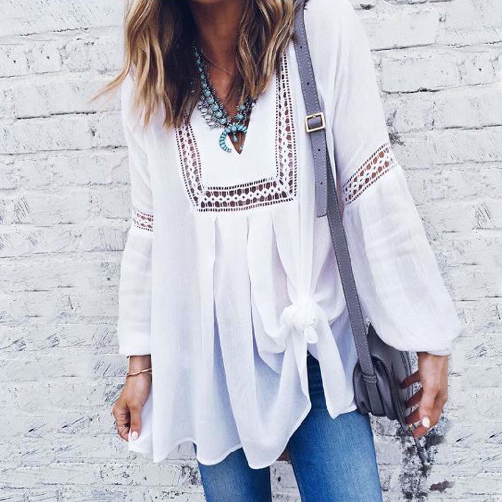 The Snowy Lace Blouse, Boho Lace Tunic Tops from Spool 72. | Spool No.72