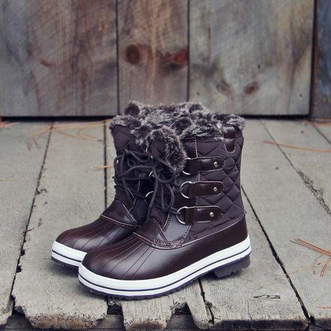 The Snowy Pines Snow Boots in Brown, Rugged Fall & Winter Boots from ...