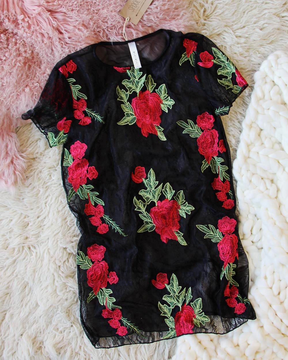  Sugared Rose Layering Tunic in Black 