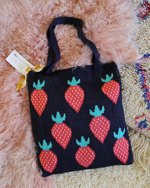 Sweater Knit Tote in Strawberry, Sweet Boho Totes & Bags from Spool 72 ...
